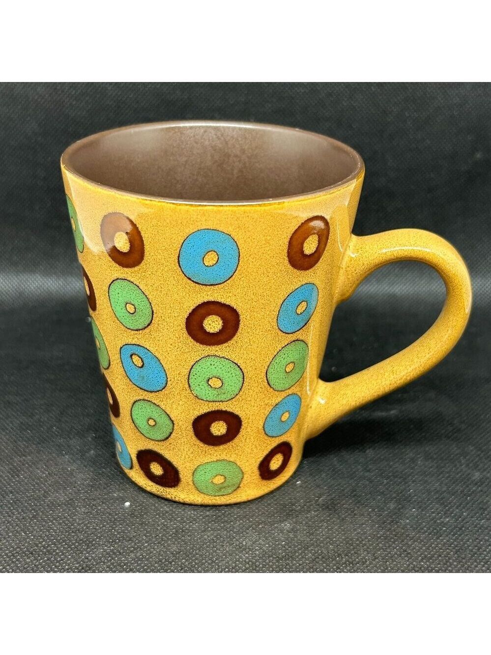 Mr. Coffee Coupa Cafe Donut Themed Mug Cup Brown & Multi Color Stoneware